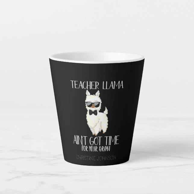 Niedlicher und lustiger Lehrer Llama | INDIVIDUELL Milchtasse (Vorderseite)