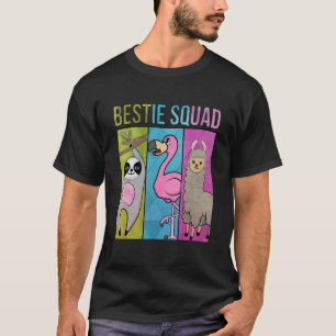 Niedlicher und lustiger Sloth Flamingo Llama Besti T-Shirt