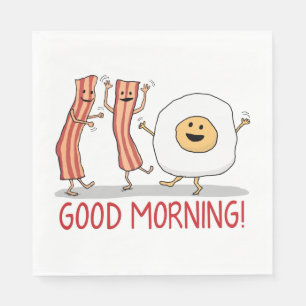 Niedlicher und lustiger Speck-und Ei-guter Morgen Serviette