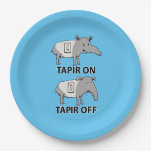 Niedlicher und lustiger Tapir auf Tapir weg Pappteller