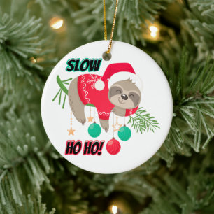 Niedlicher und lustiger Weihnachtsmann-Slow Ho Ho Keramik Ornament