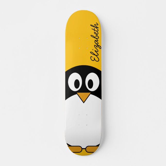 Niedlicher und moderner Cartoon Pinguin Skateboard (Vorne)