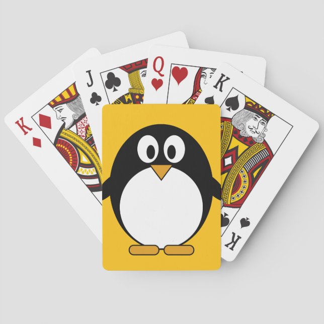 Niedlicher und moderner Cartoon Pinguin Spielkarten (Rückseite)
