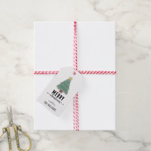 Niedlicher und moderner Weihnachtsbaum Personalisi Geschenkanhänger