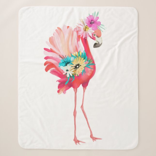 Niedlicher und schöner rosafarbener Flamingo-Mexic Sherpadecke (Vorderseite)