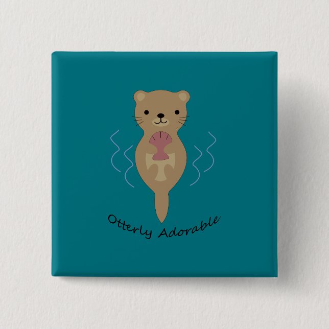 Niedlicher und sonniger, erlesener Otter Button (Vorderseite)