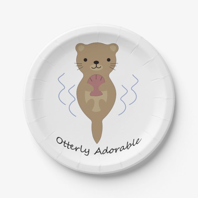 Niedlicher und sonniger, erlesener Otter Pappteller (Vorderseite)
