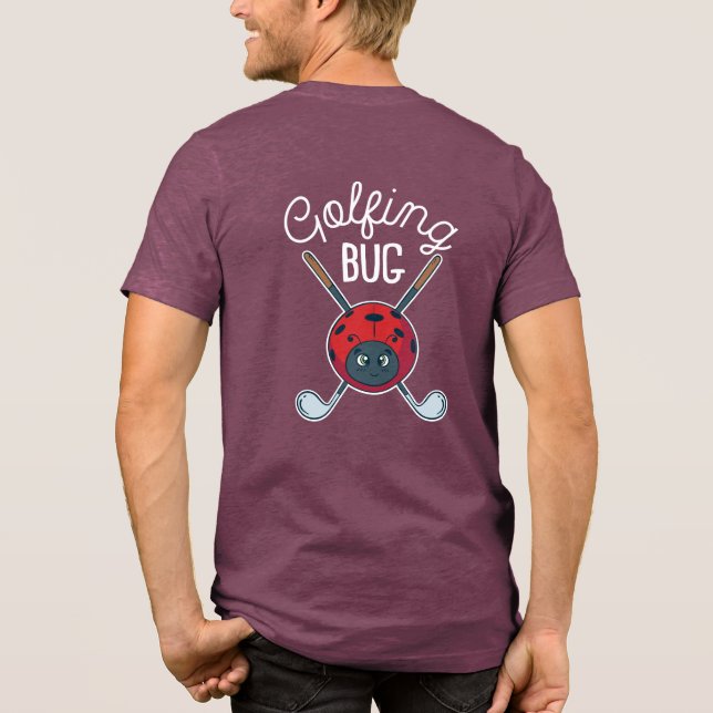 Niedlicher und sonniger Golfbug Modern Custom Tri-Blend Shirt (Rückseite)