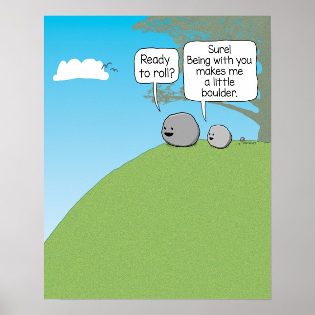 Niedlicher und sonniger kleiner Boulder Berg Piazz Poster (Vorne)