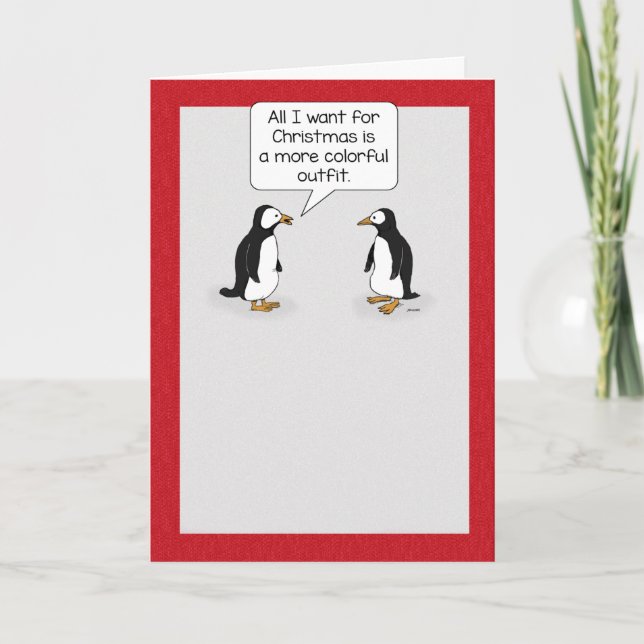 Niedlicher und sonniger Pinguin zu Weihnachten (Vorderseite)