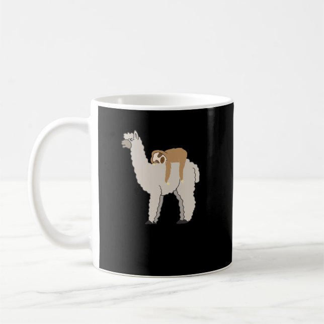 Niedlicher und sonniger Sleepy Sloth und Llama Kaffeetasse (Links)