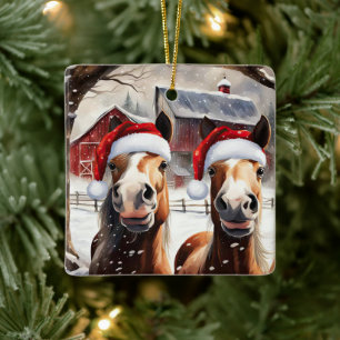 Niedlicher und sonniger Weihnachtsmann Keramikornament