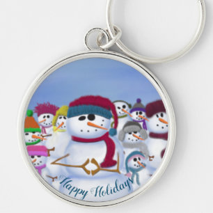 Niedlicher und Whimsischer Schneemann Schlüsselanh Schlüsselanhänger