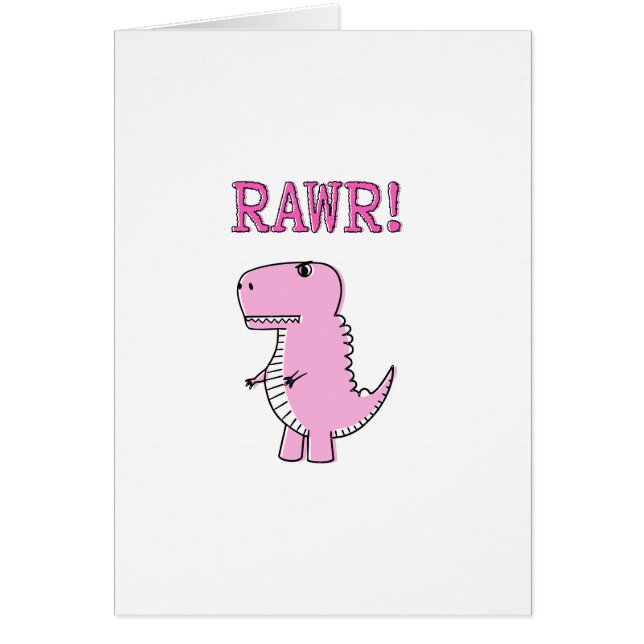 Niedlicher und wütend rosa Cartoon T-Rex Dinosauri (Vorne)