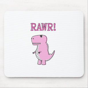Niedlicher und wütend rosa Cartoon T-Rex Dinosauri Mousepad
