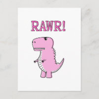Niedlicher und wütend rosa Cartoon T-Rex Dinosauri