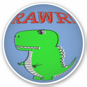 Niedlicher und wütender Cartoon T-Rex RAWR Aufkleber