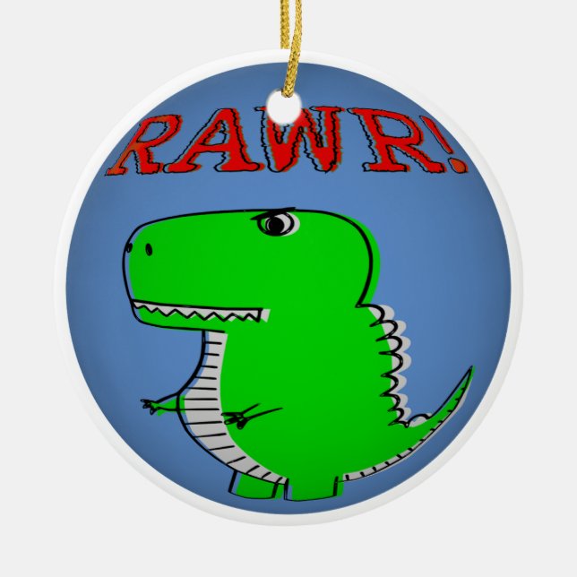 Niedlicher und wütender Cartoon T-Rex RAWR Keramik Ornament (Vorne)