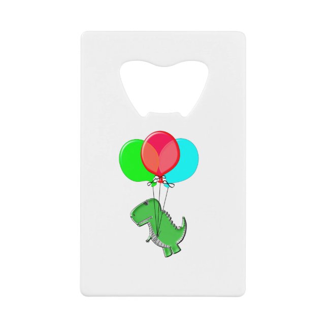 Niedlicher und wütender Dino mit Party-Balloons Geldbeutel Flaschenöffner (Vorderseite)