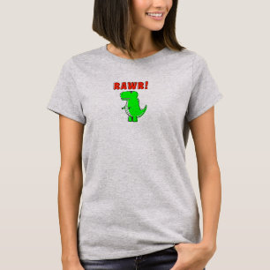 Niedlicher und wütender grüner Cartoon T-Rex Dinos T-Shirt