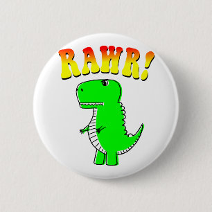 Niedlicher und wütender T-Rex RAWR Groovy Text Button