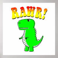 Niedlicher und wütender T-Rex RAWR Groovy Text