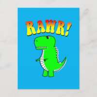 Niedlicher und wütender T-Rex RAWR Groovy Text