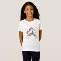 Niedlicher Unicorn auf einem Regenbogen-Entwurf
