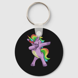 Niedlicher Unicorn Dabber Tanz Schlüsselanhänger