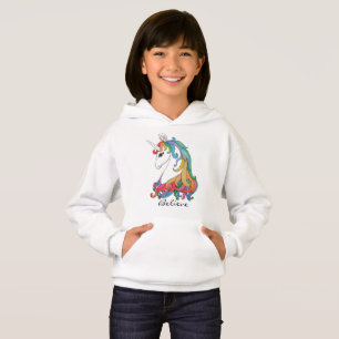 Niedlicher Unicorn Regenbogen des Watercolor Hoodie