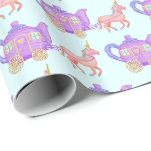 Niedlicher Unicorn-Tee-Party-Baby-DuscheChariot Geschenkpapier