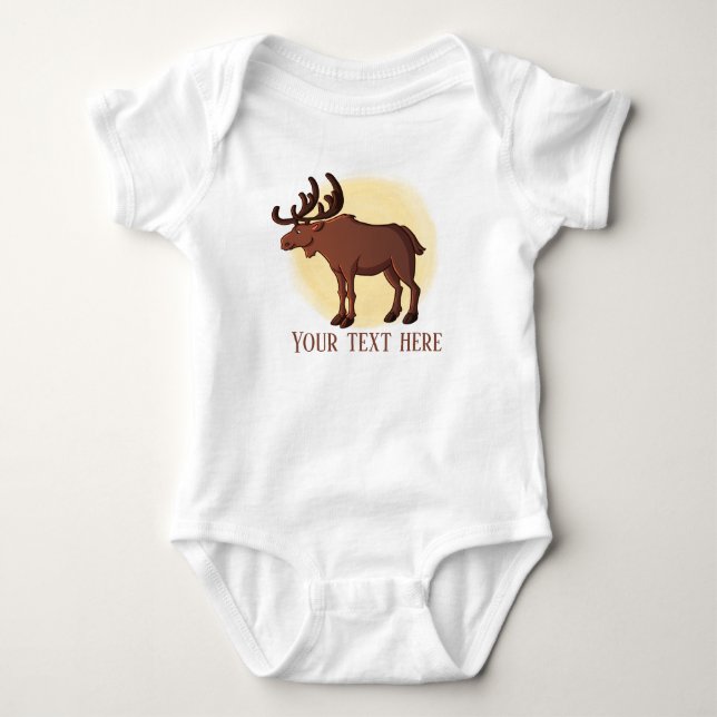 niedlicher Unisex-Elch hinzufügen Baby Strampler (Vorderseite)
