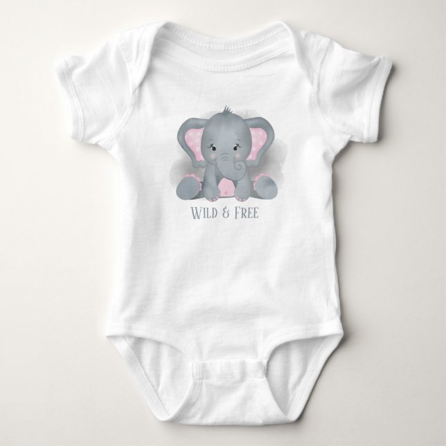 niedlicher Unisex-Elefant hinzufügen Baby Strampler (Vorderseite)