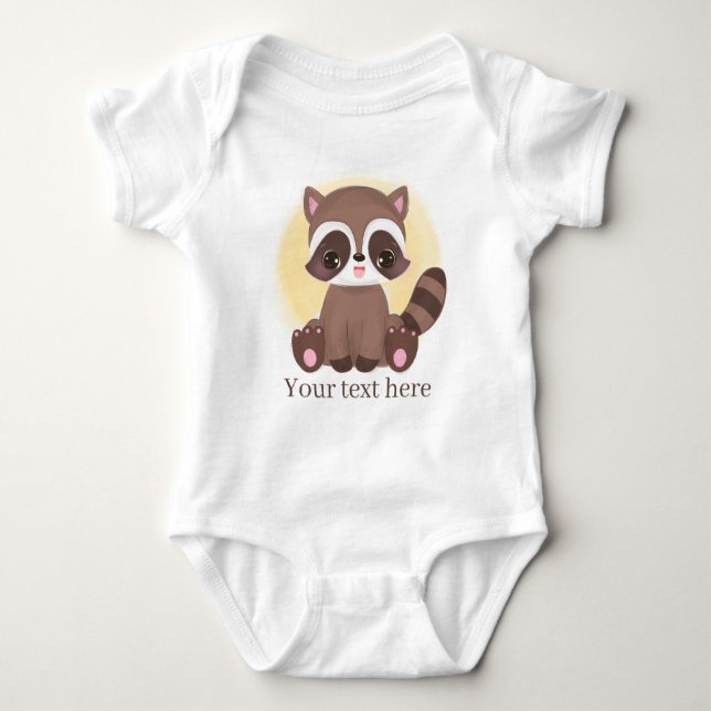 niedlicher Unisex-Waschbär Baby Strampler (Vorderseite)
