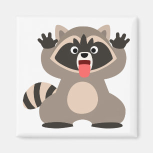 Niedlicher unverschämter CartoonRaccoon Magnet