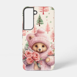 NIEDLICHER URLAUB WINTER PINK-TEDDY-BAR SAMSUNG GALAXY HÜLLE