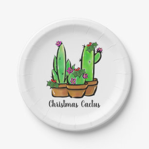 Niedlicher Urlaub Xmas Cactus cacti succuli Pappteller