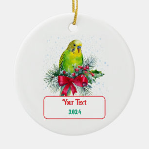Niedlicher Urlaubsparaet und Weihnachtsbäume Keramik Ornament