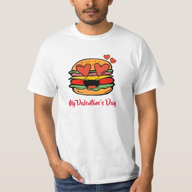 Niedlicher Valentinburger T-Shirt (Vorderseite)