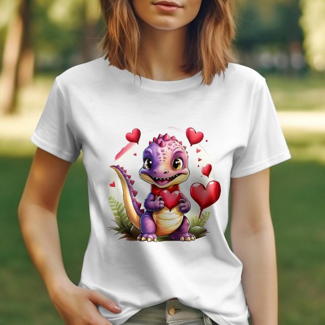 Niedlicher Valentindrache Adorable Lovethemed Drac T-Shirt (Von Creator hochgeladen)