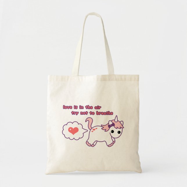 Niedlicher ValentineUnicorn Tragetasche (Vorne)