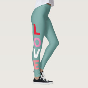 Niedlicher Valentinstag Aquamarin Rosa Liebe Leggings