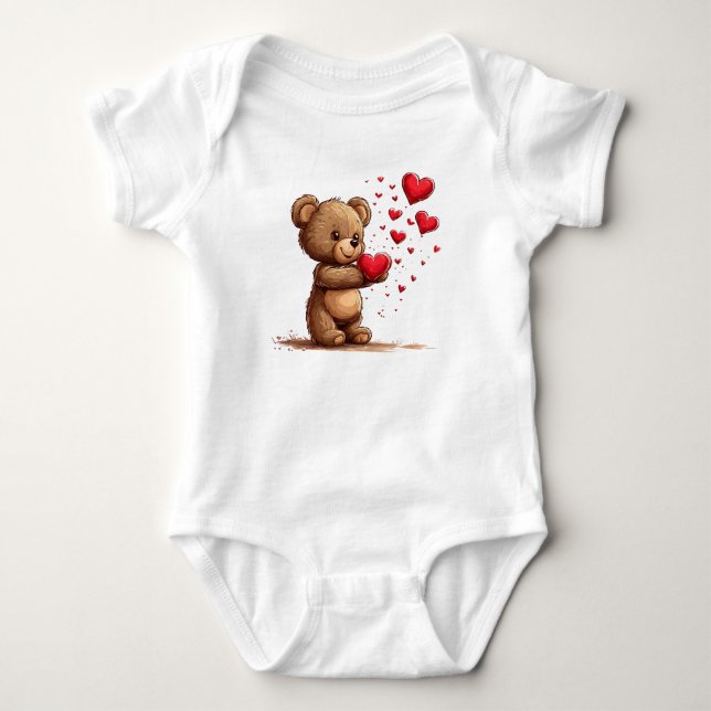 Niedlicher Valentinstag Baby Strampler (Vorderseite)
