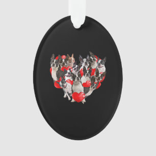 Niedlicher Valentinstag Boston Terrier Dog Welpe Ornament