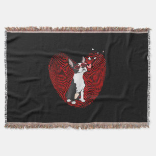 Niedlicher Valentinstag Boston Terrier Graphic Hea Decke