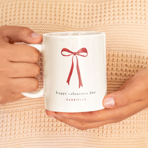 Niedlicher Valentinstag des Roten Bows Kaffeetasse