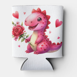 Niedlicher Valentinstag-Dinosaurier Dosenkühler
