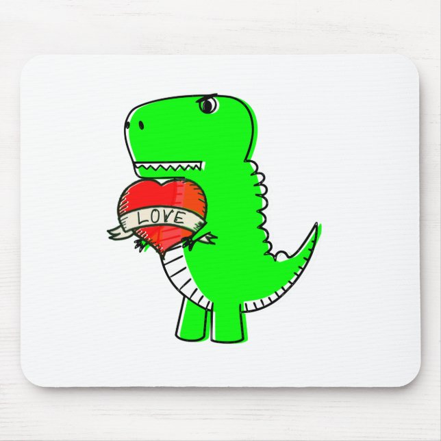 Niedlicher Valentinstag Dinosaurier Mousepad (Vorne)