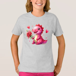 Niedlicher Valentinstag-Dinosaurier T-Shirt