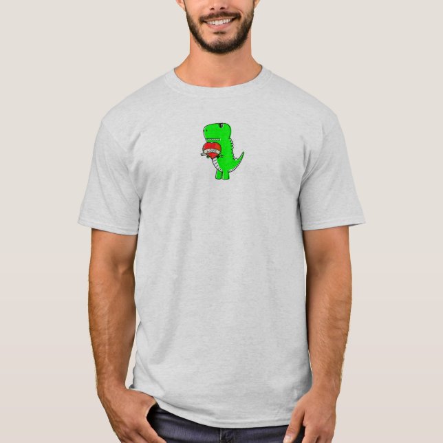 Niedlicher Valentinstag Dinosaurier T-Shirt (Vorderseite)